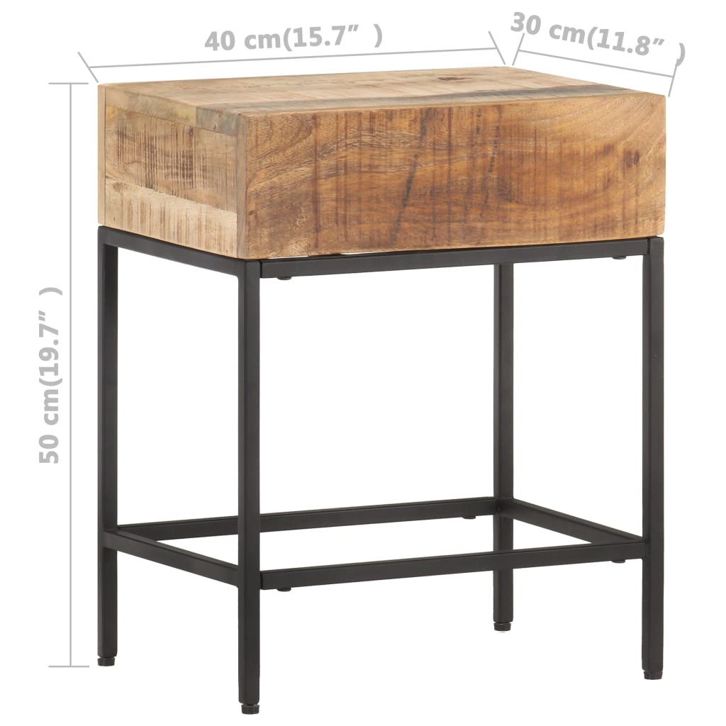 Ernennen von Tabelle 40x30x50 cm Festes Mangour -Holzholz