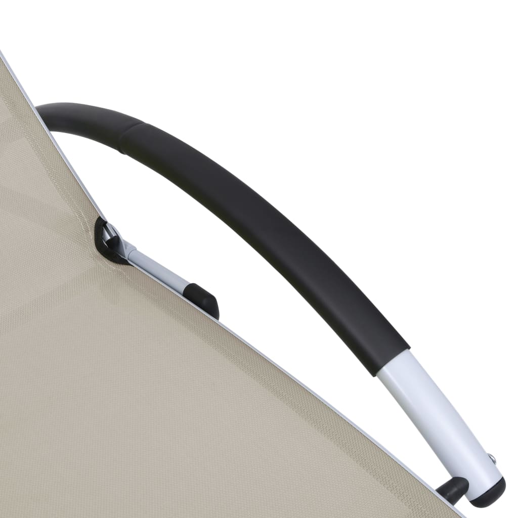 Chaise longue Aluminium textilène Crème