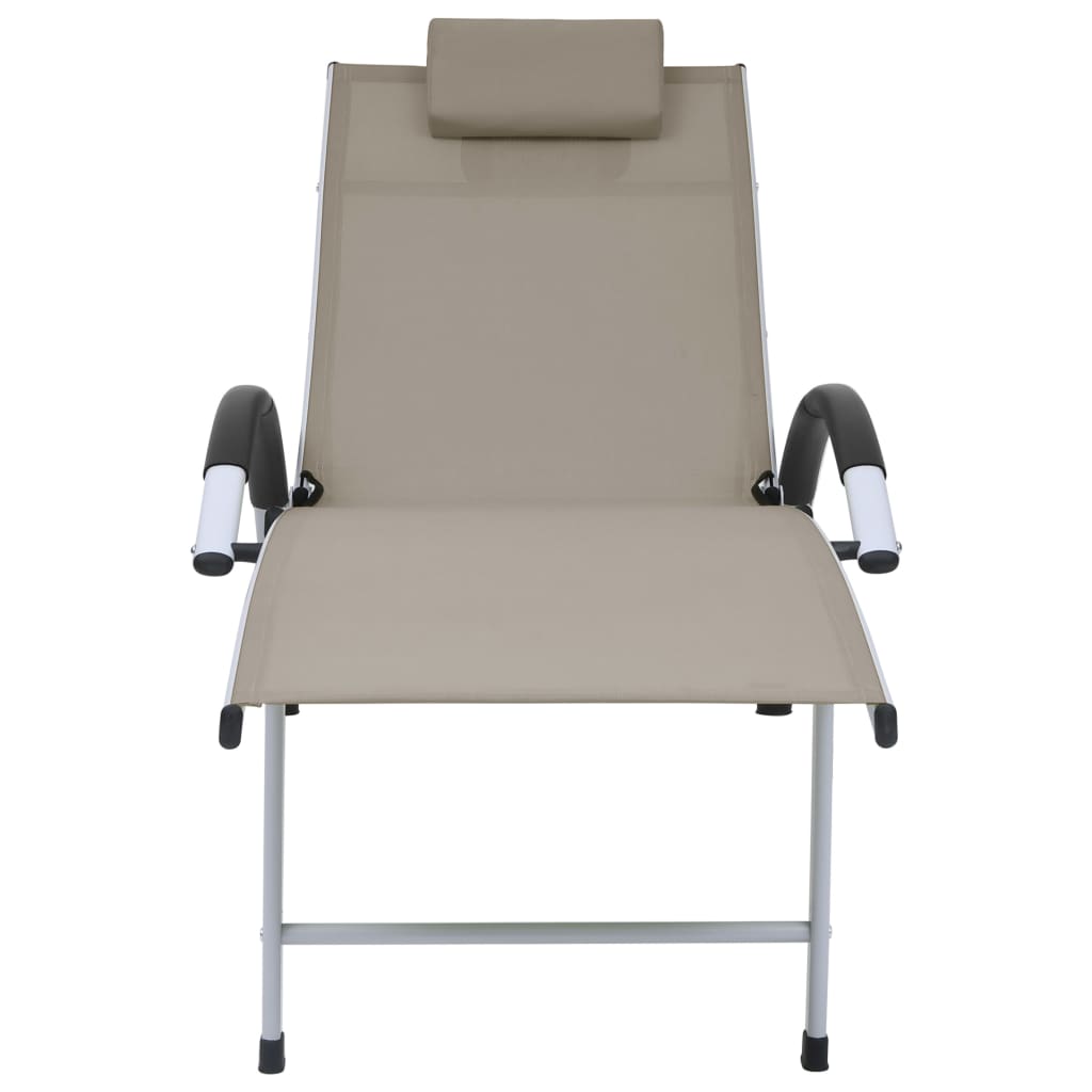 Taupe textilene aluminum long aluminum chair