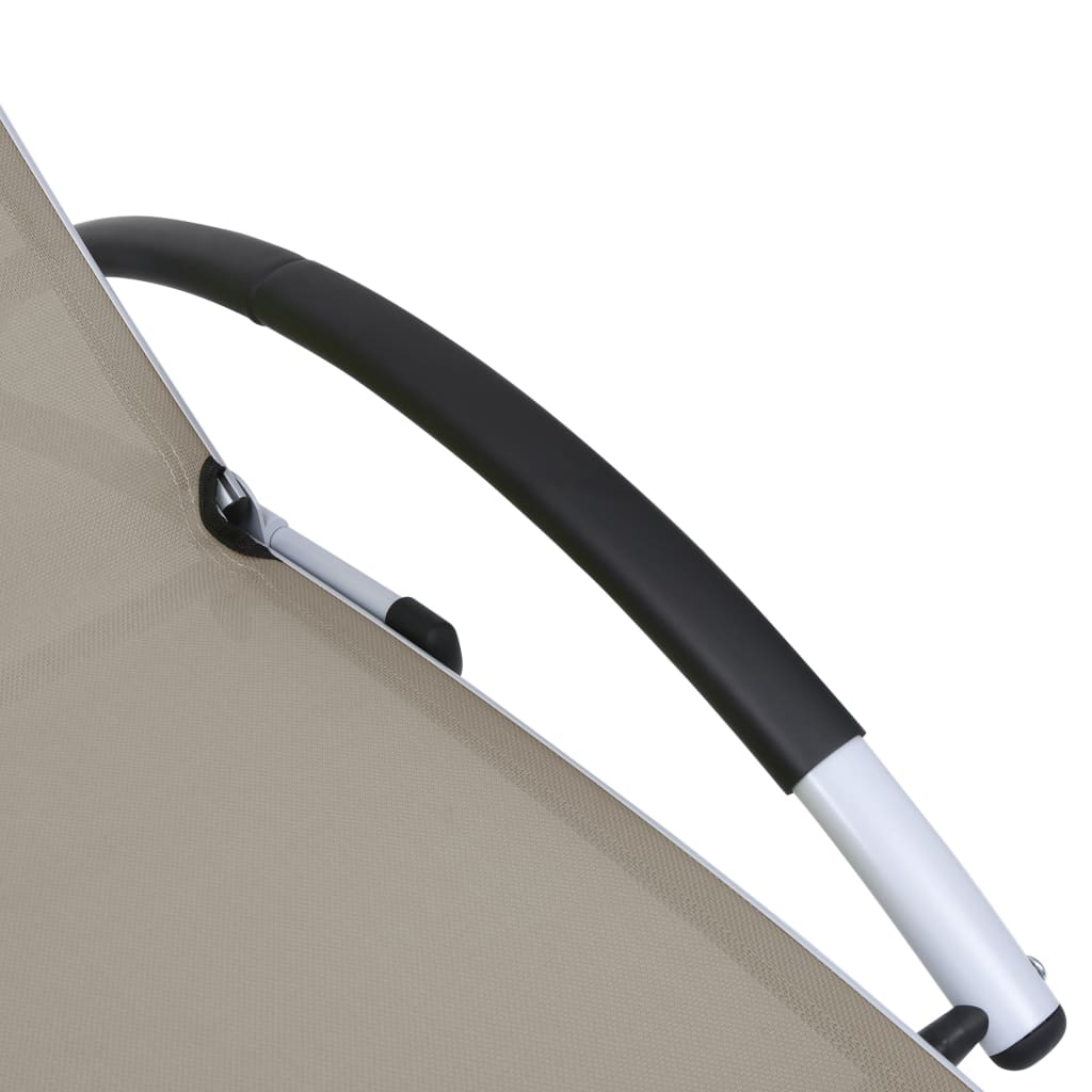 Chaise longue Aluminium textilène Taupe