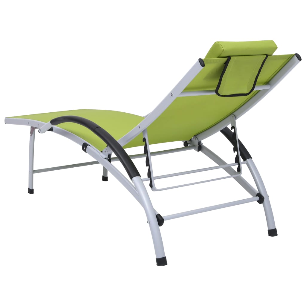 Green textilene aluminum chair