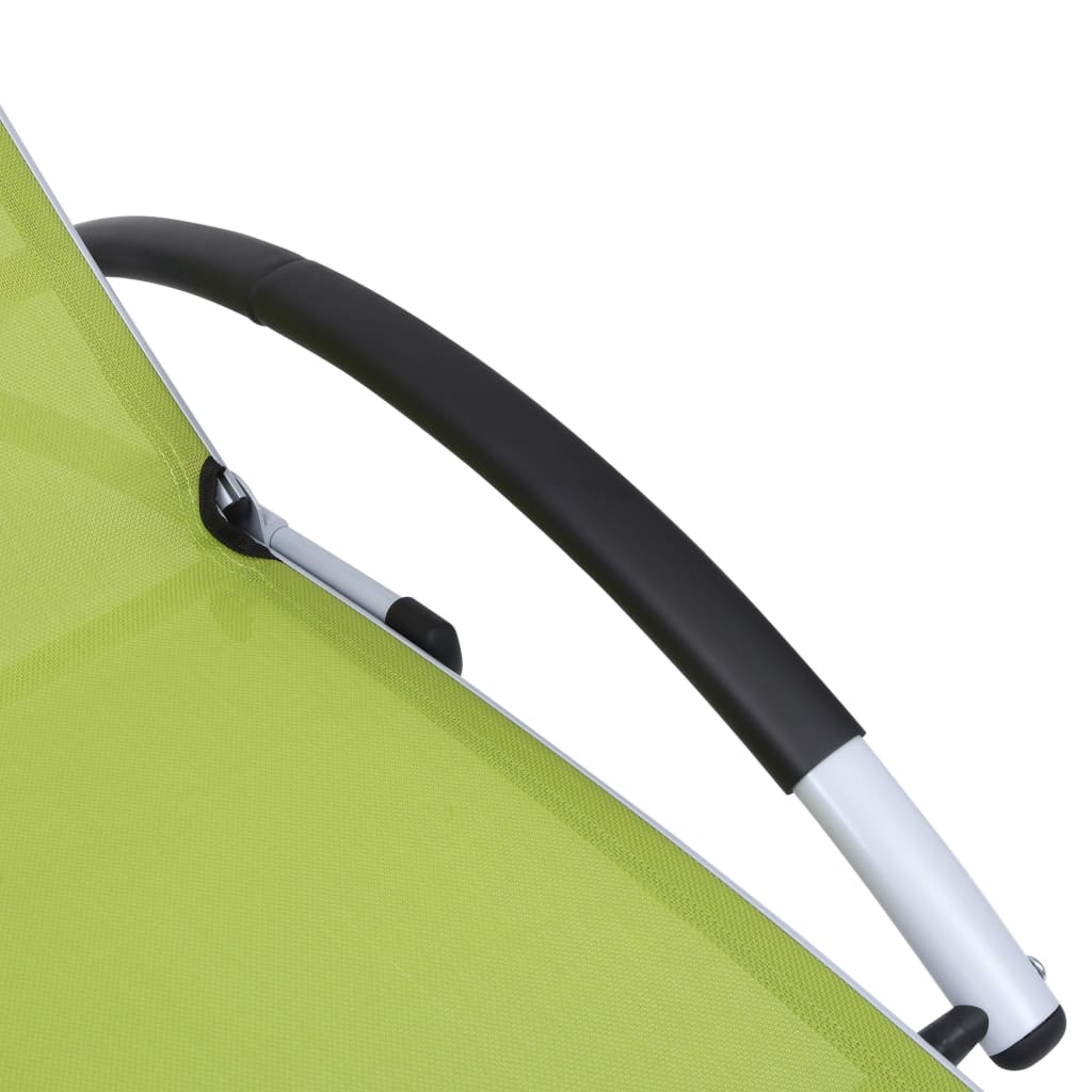 Chaise longue Aluminium textilène Vert