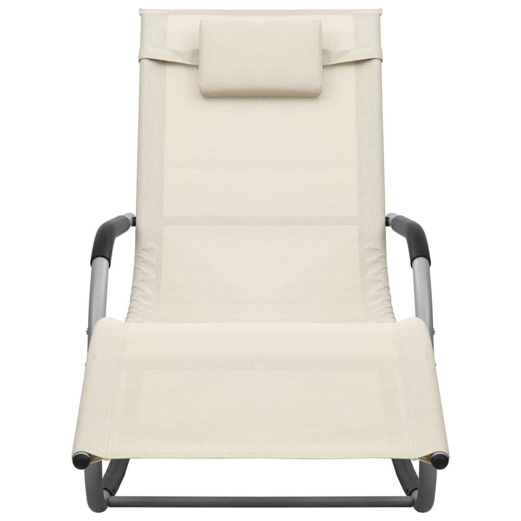 Cream and gray textilene chair