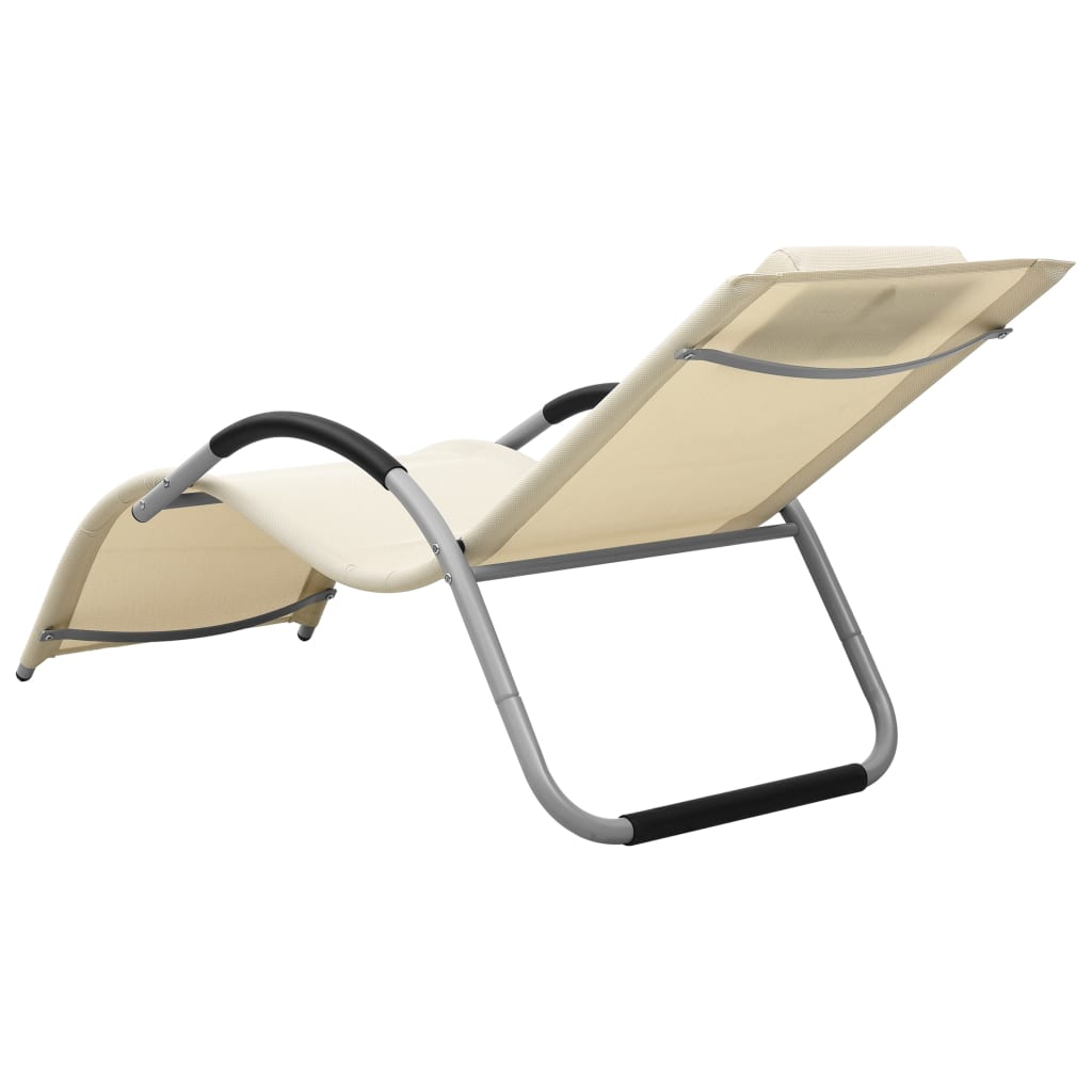 Cream and gray textilene chair