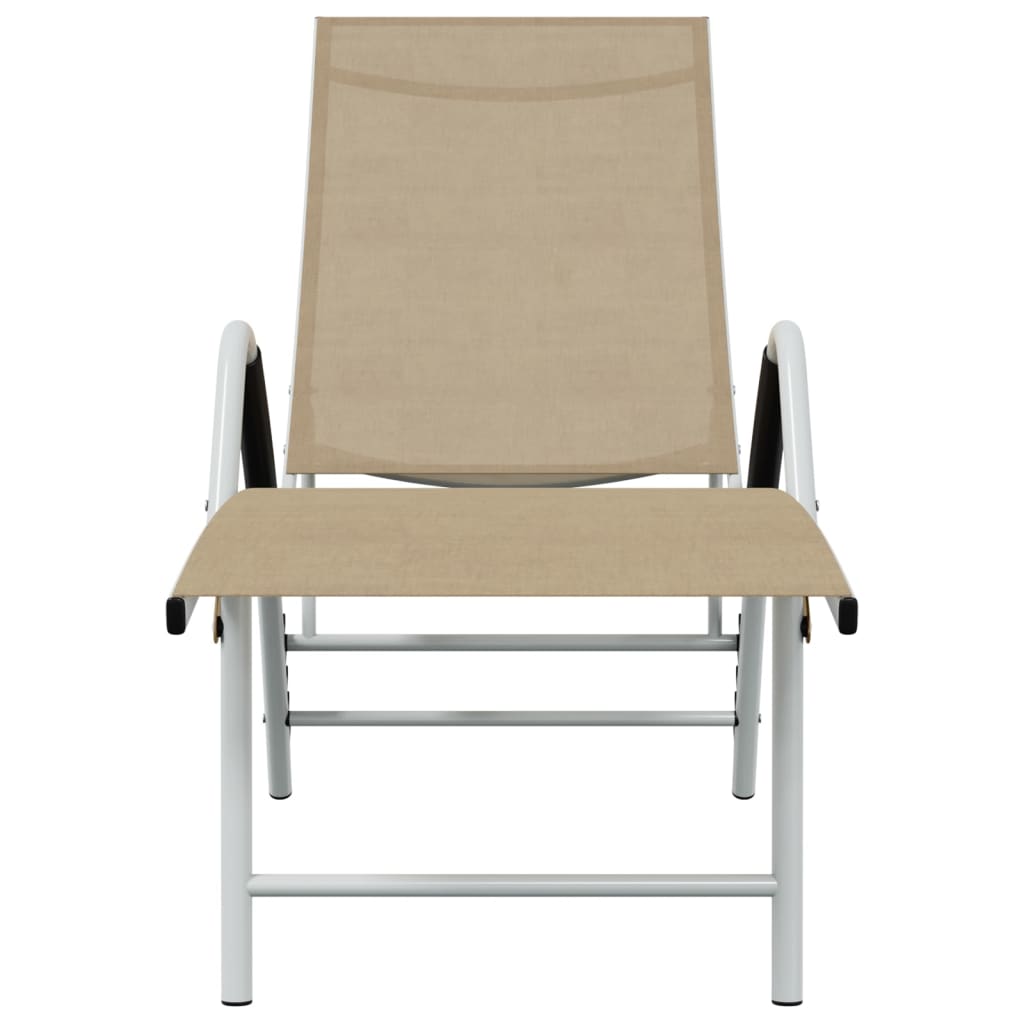 Chair long textilene and aluminum cream