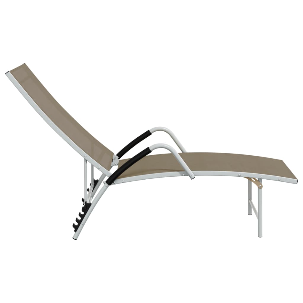Taupe Textilene und Aluminium Lounge Stuhl