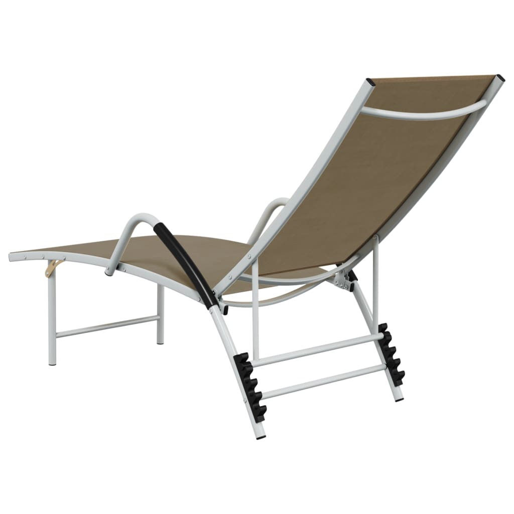 Taupe Textilene und Aluminium Lounge Stuhl