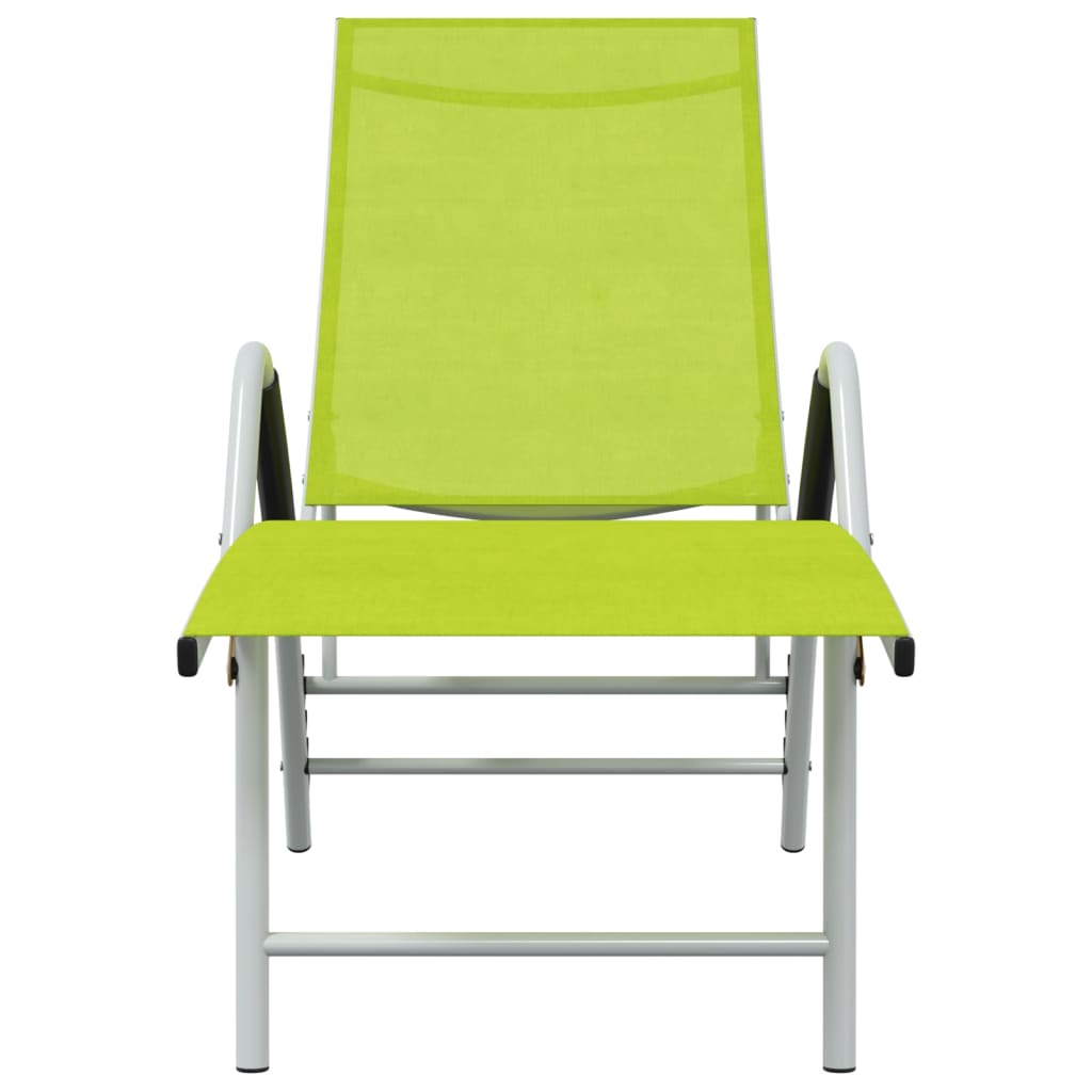 Green textilene and aluminum lounge chair