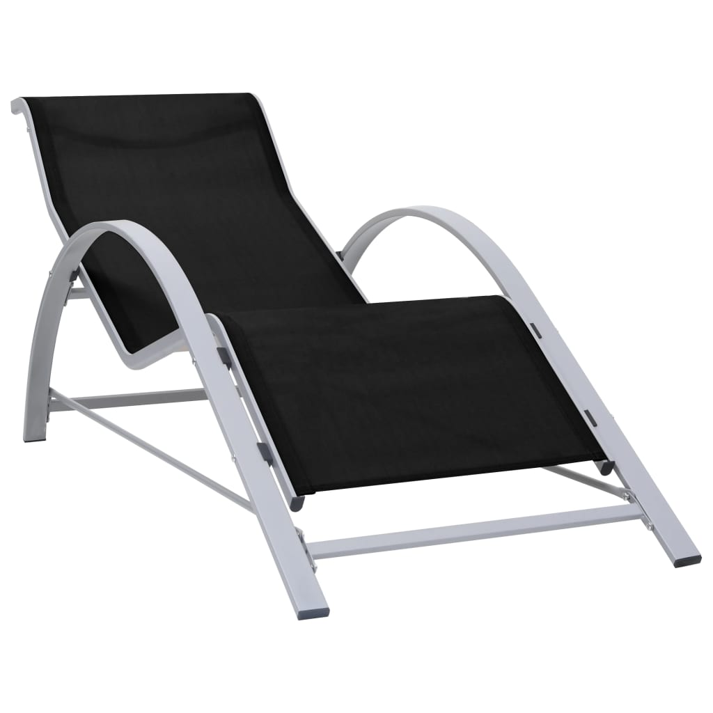 Long textilene chair and black aluminum