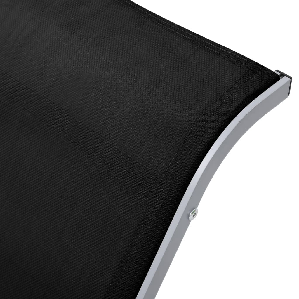 Langer Textilenstuhl und schwarzes Aluminium
