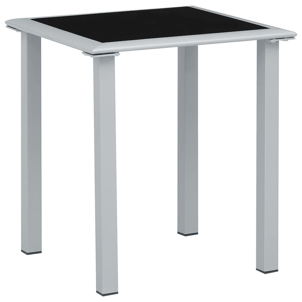2 sedie a sdraio con tavolo in alluminio nero