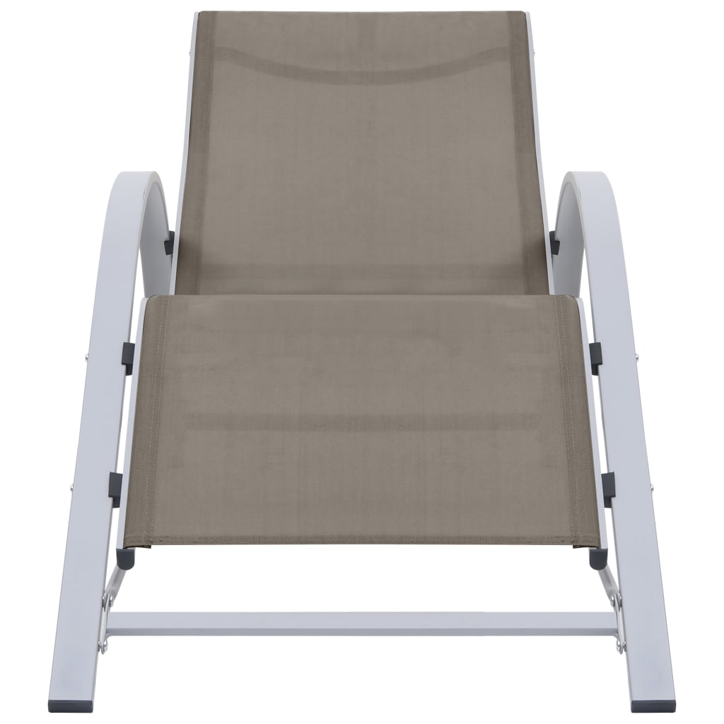 Taupe textilene and aluminum lounge chair