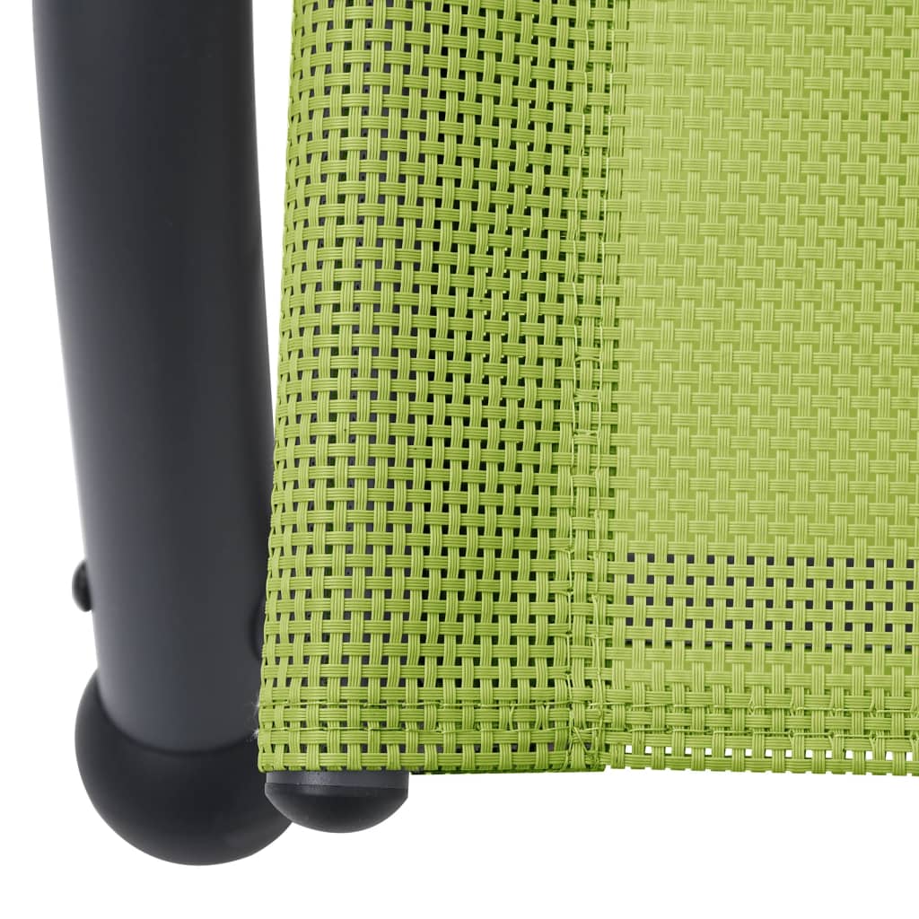 Chaise longue double avec auvent Textilène Vert