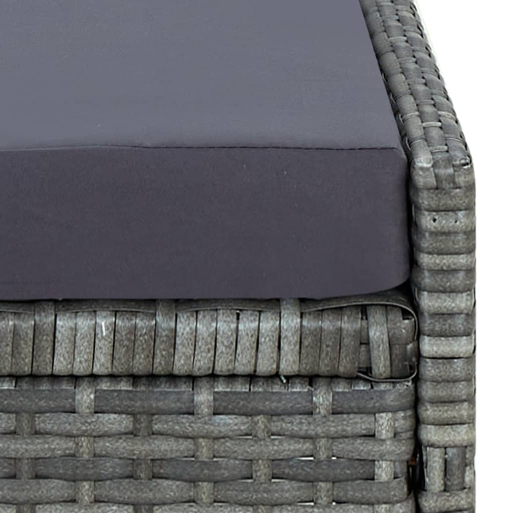 Deckchair with gray braided resin cushion