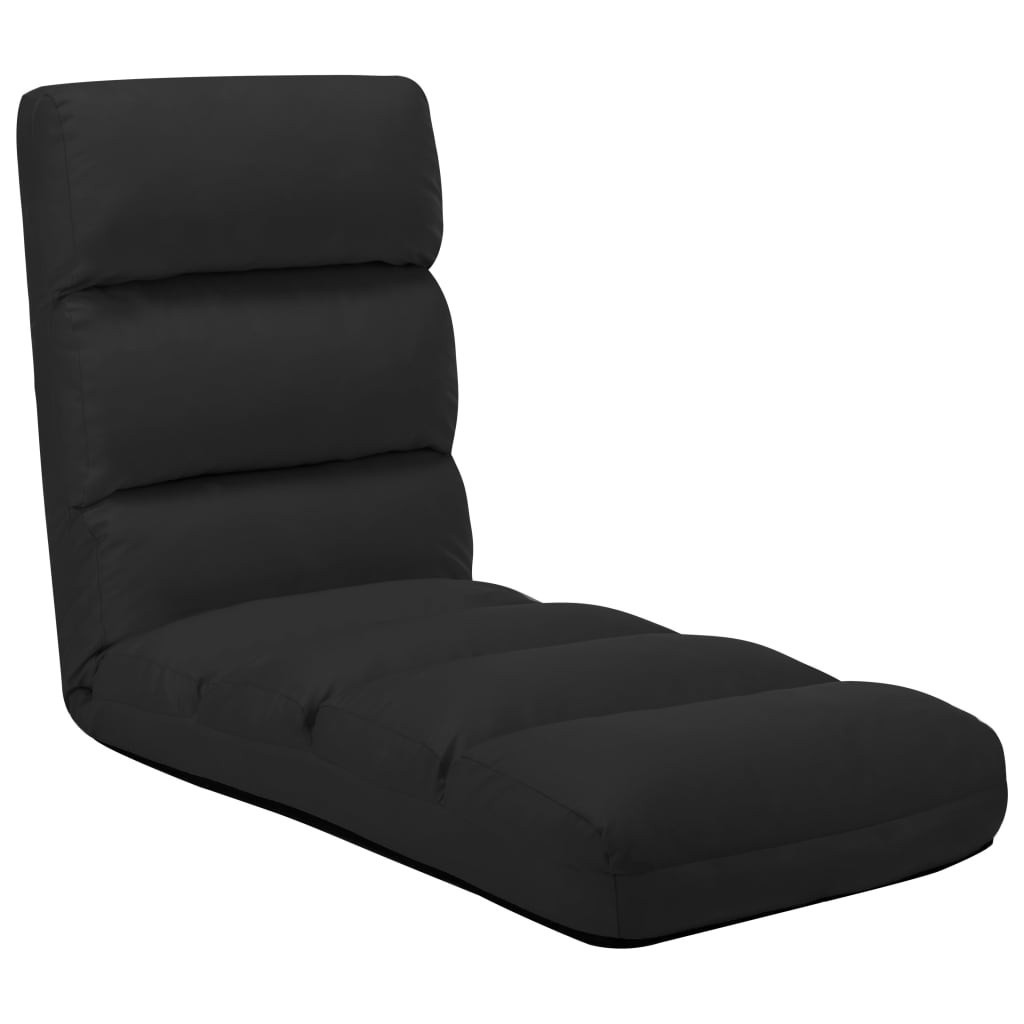 Foldable black floor chair