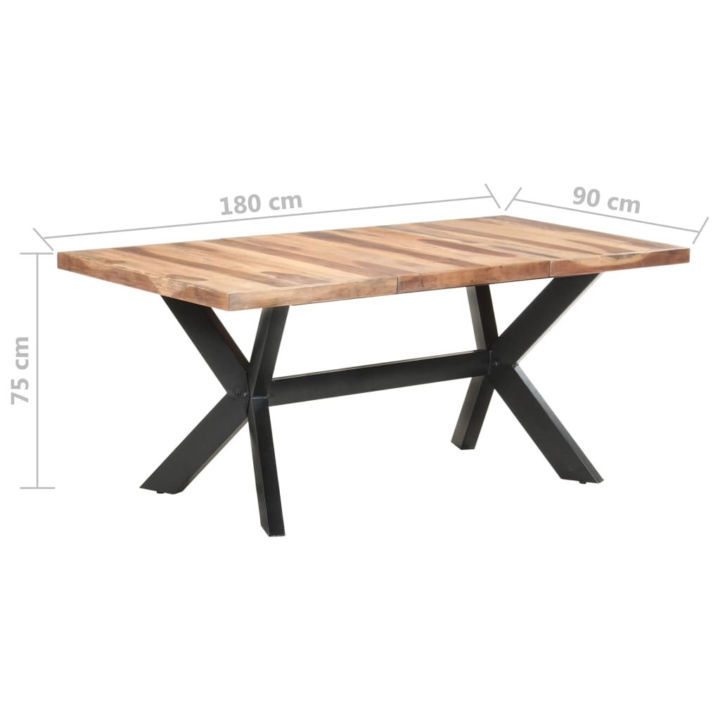 Dining table 180x90x75 cm wood with honey finish