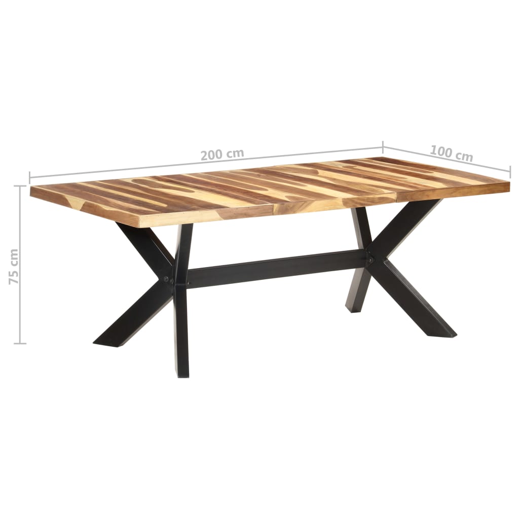 Dining table 200x100x75 cm wood with honey finish