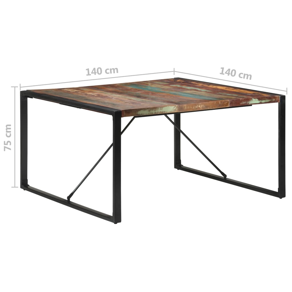 Dining table 140x140x75 cm recycled wood