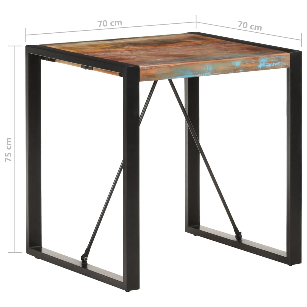 Dining table 70x70x75 cm Solid recovery wood