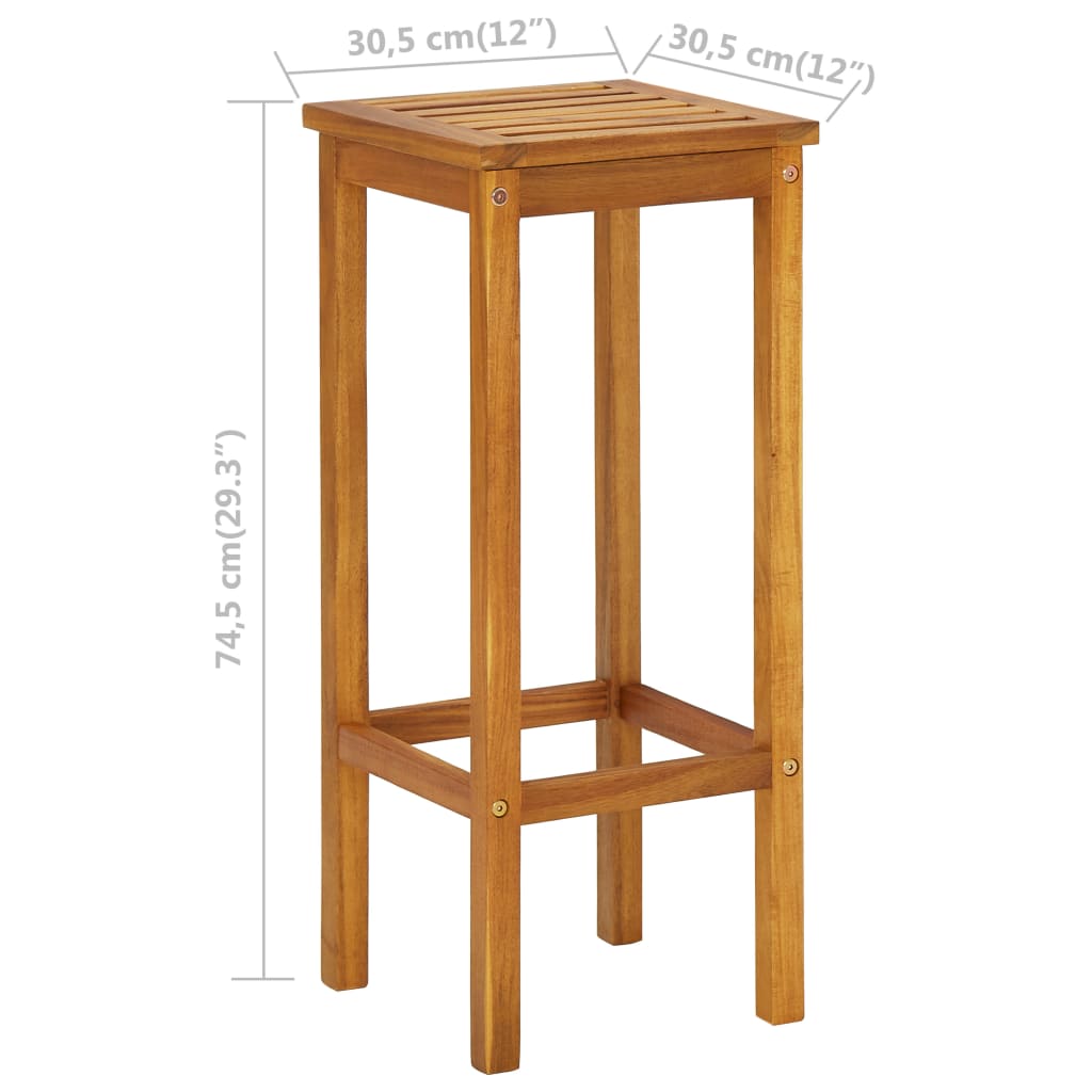 Ensemble de bar de balcon 3 pcs Bois d'acacia solide