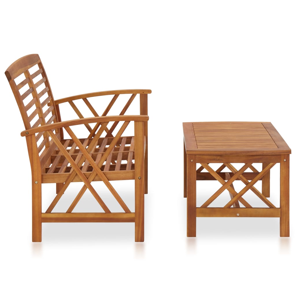 Garden furniture 2 pcs solid acacia wood