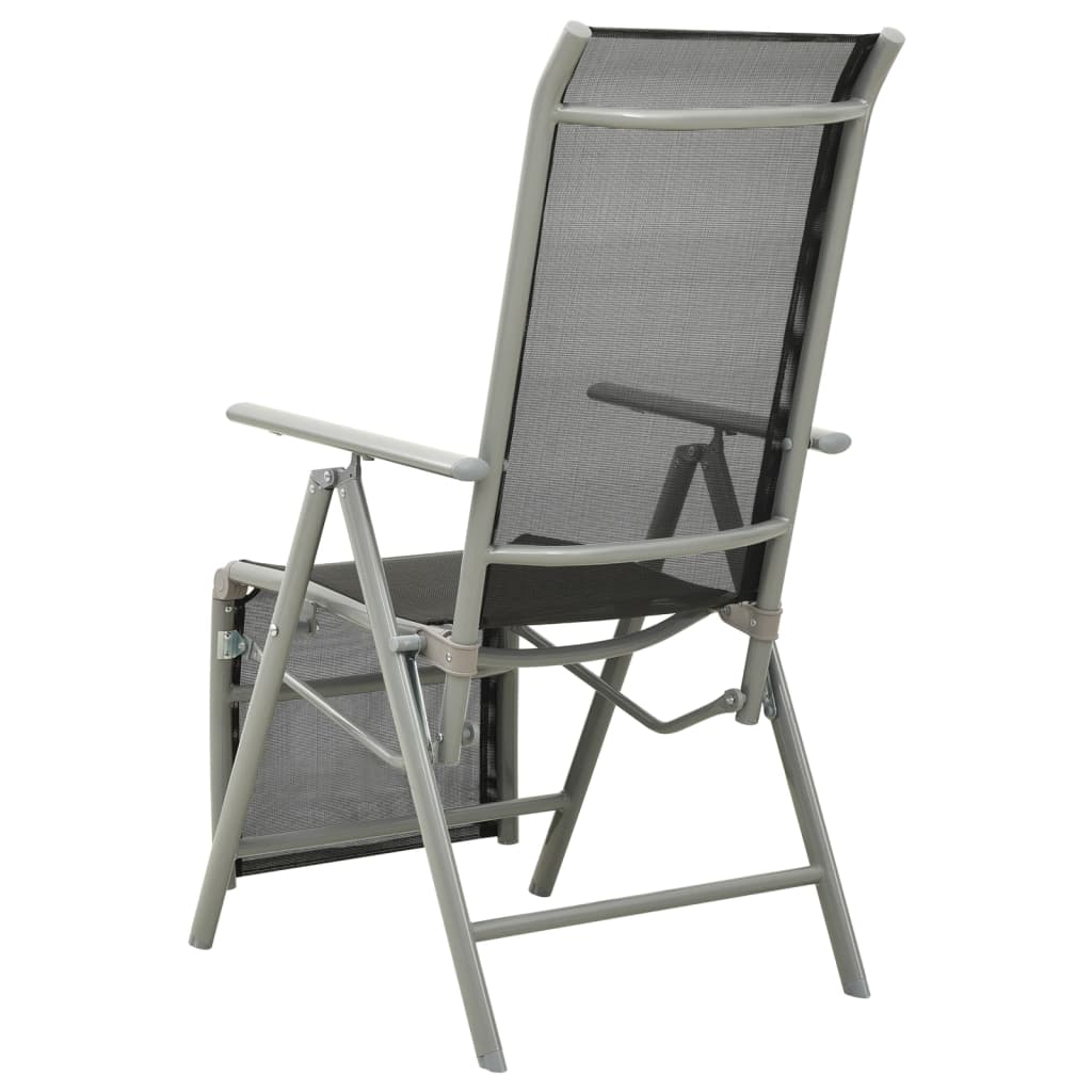 Chaise de jardin inclinable Textilène et aluminium Argenté