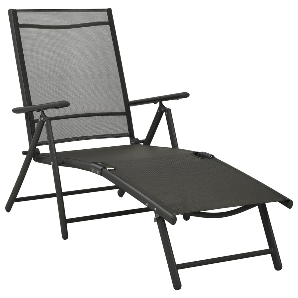 Garden furniture 3 pcs textilene and black aluminum