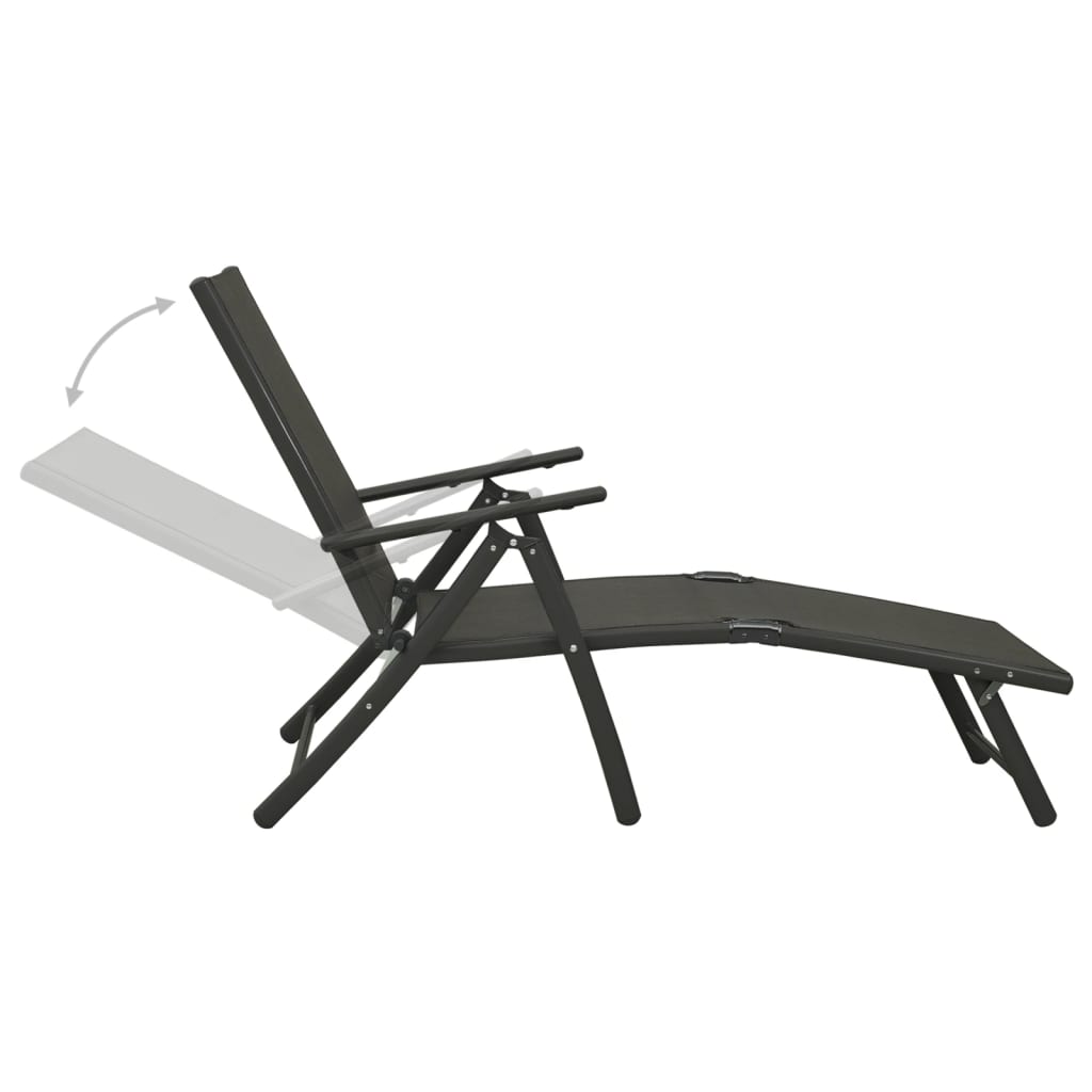 Garden furniture 3 pcs textilene and black aluminum