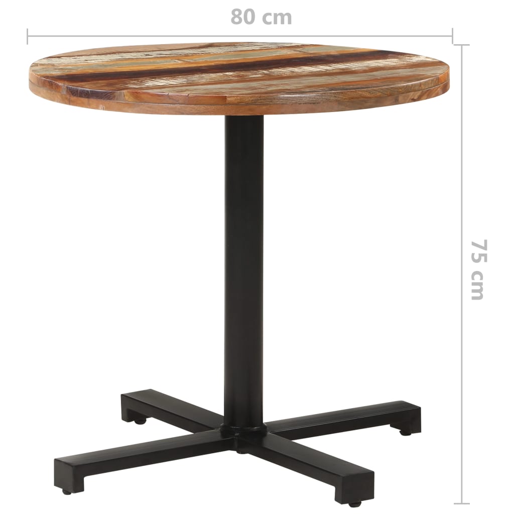 Ø80x75 cm massive recovery wood bistro table