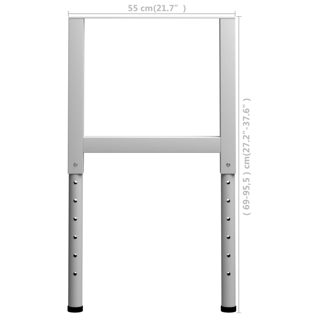 Adjustable settlement frames 2 pcs metal 55x (69-95.5) cm gray