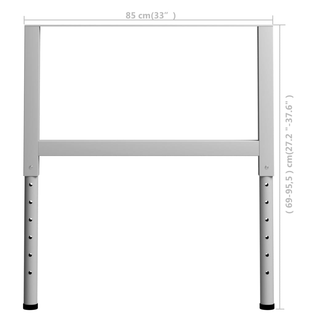 Adjustable settlement frames 2 pcs metal 85x (69-95.5) cm gray