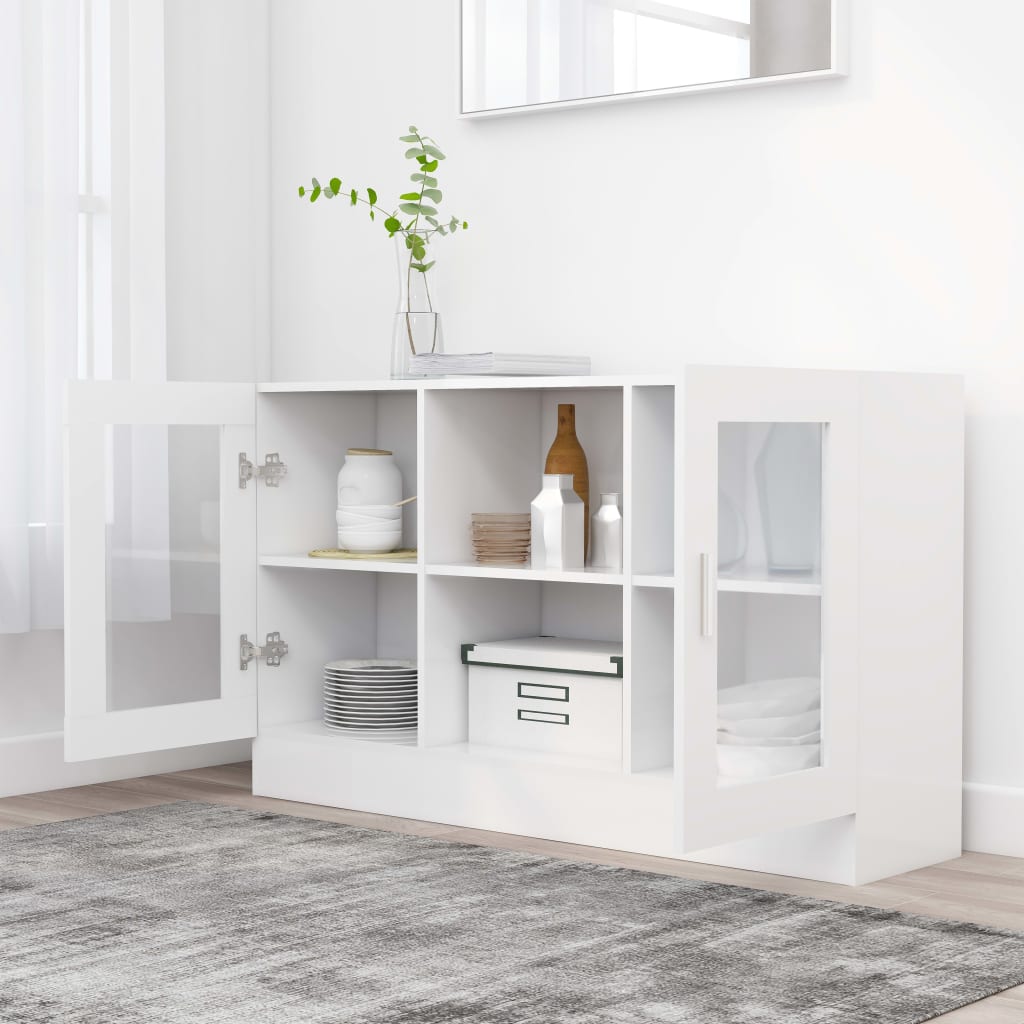 White display cabinet 120x30.5x70 cm Agglomerate