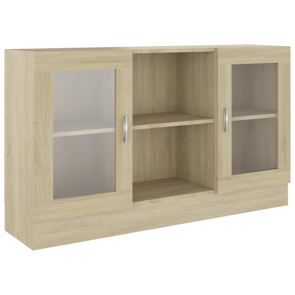 Sonoma oak display cabinet 120x30.5x70 cm Agglomerated
