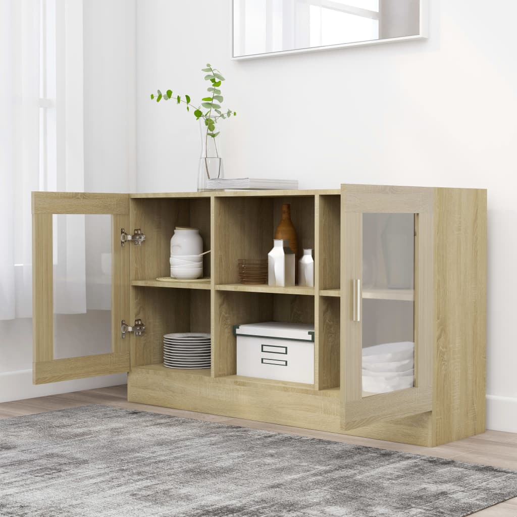 Sonoma Oak Display Schrank 120x30,5x70 cm agglomeriert