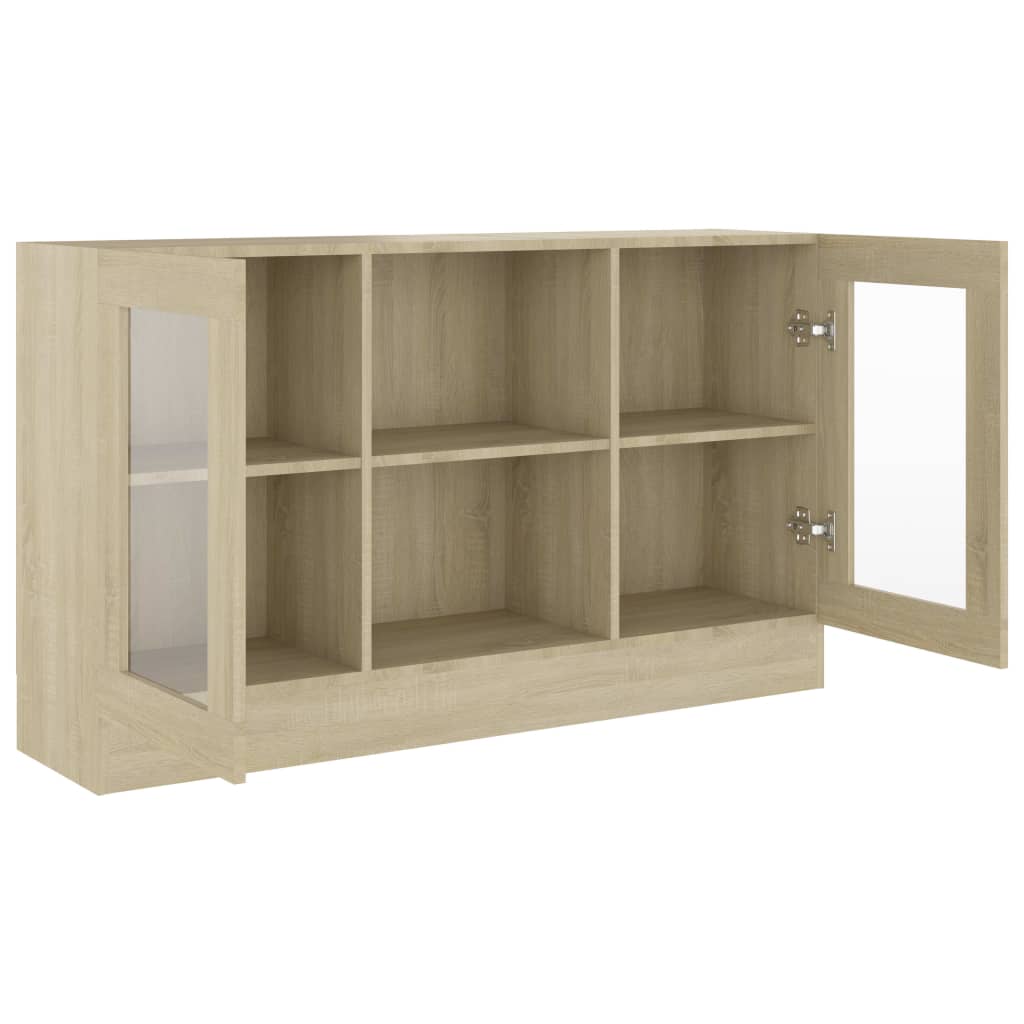 Sonoma oak display cabinet 120x30.5x70 cm Agglomerated