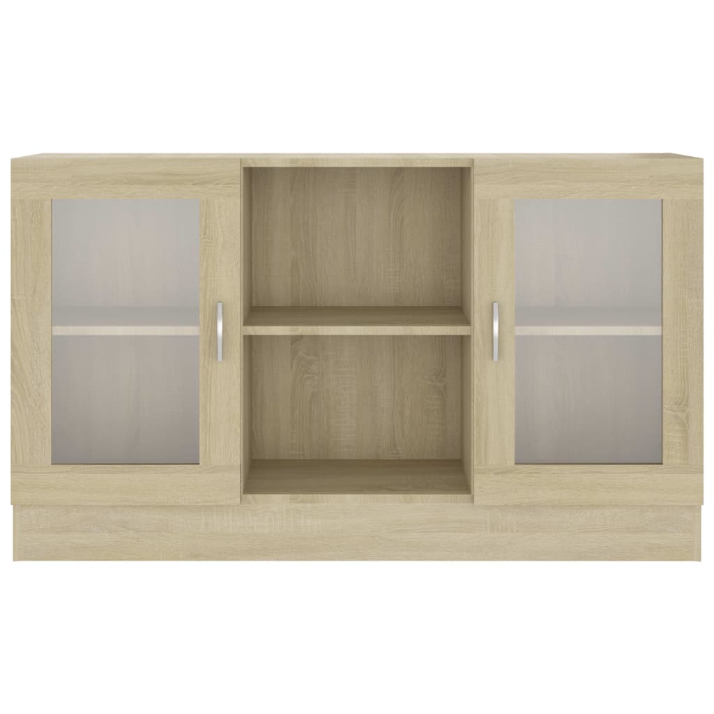 Sonoma oak display cabinet 120x30.5x70 cm Agglomerated