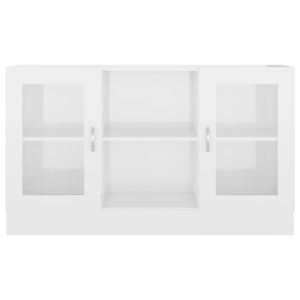 Shiny white window cabinet 120x30.5x70 cm Agglomerate