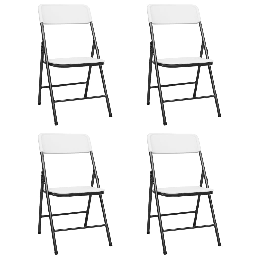 Chaises de jardin pliables 4 pcs PEHD Blanc