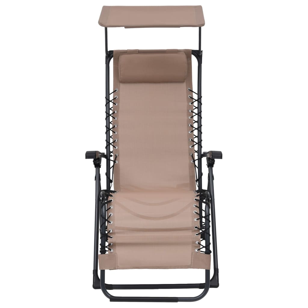 Taupe textilene terrace foldable chair