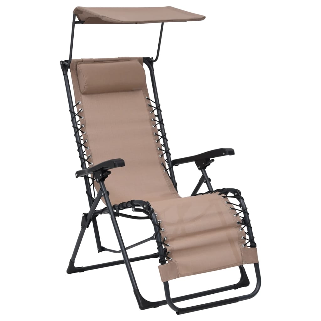 Plipable terrace chairs 2 pcs taupe textilene