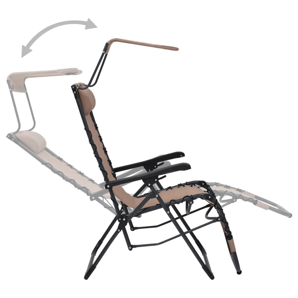 Plipable terrace chairs 2 pcs taupe textilene