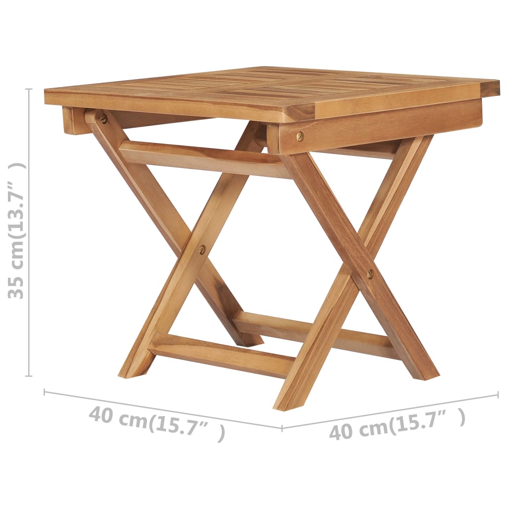 Foldable long chair with solid teak wood table
