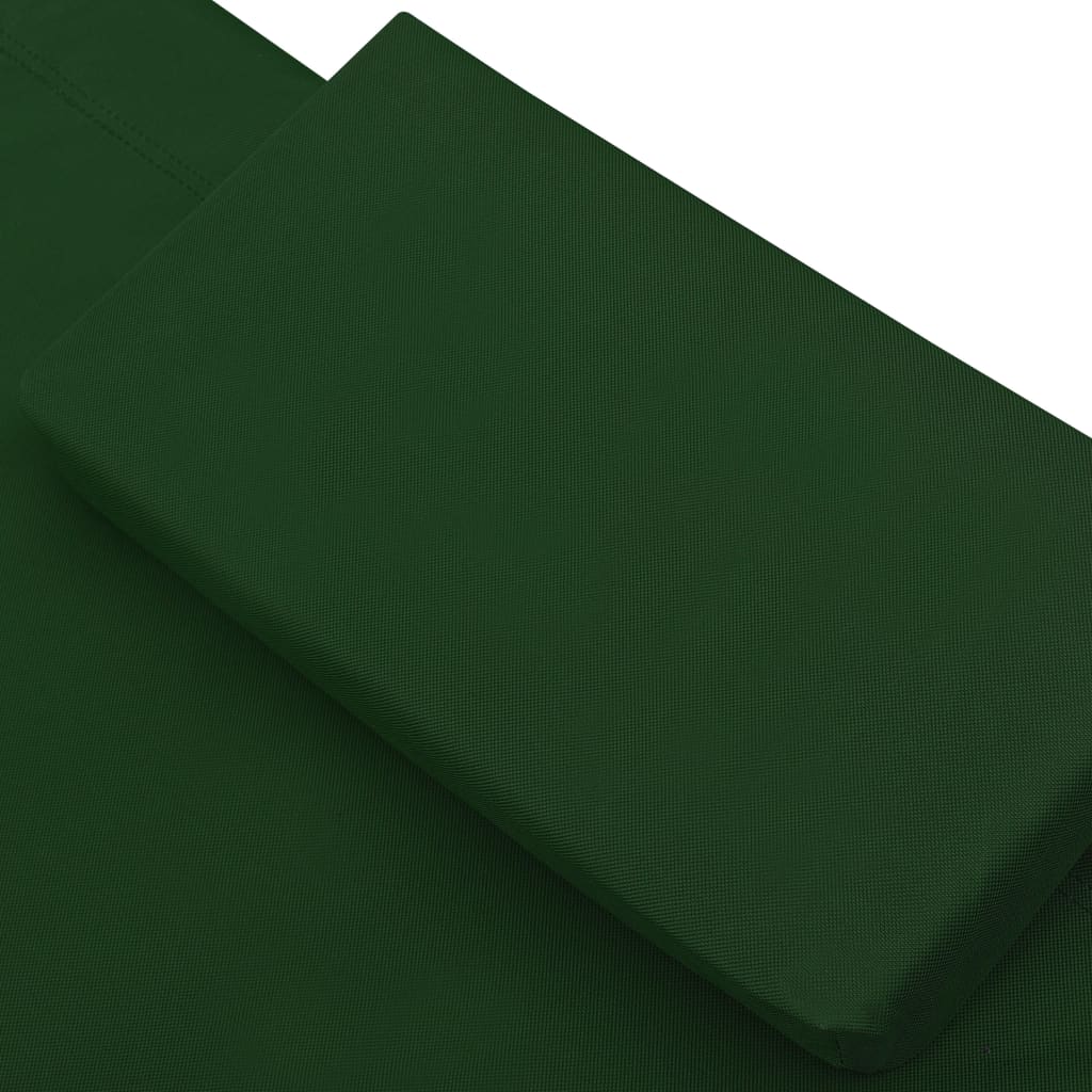 Lettino da esterno con baldacchino e cuscini Verde