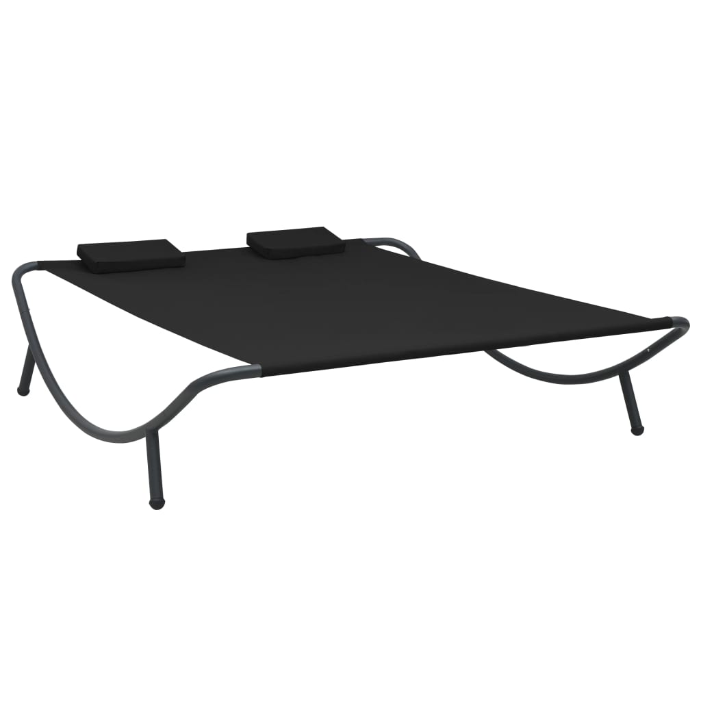 Outdoor rest bed Black fabric