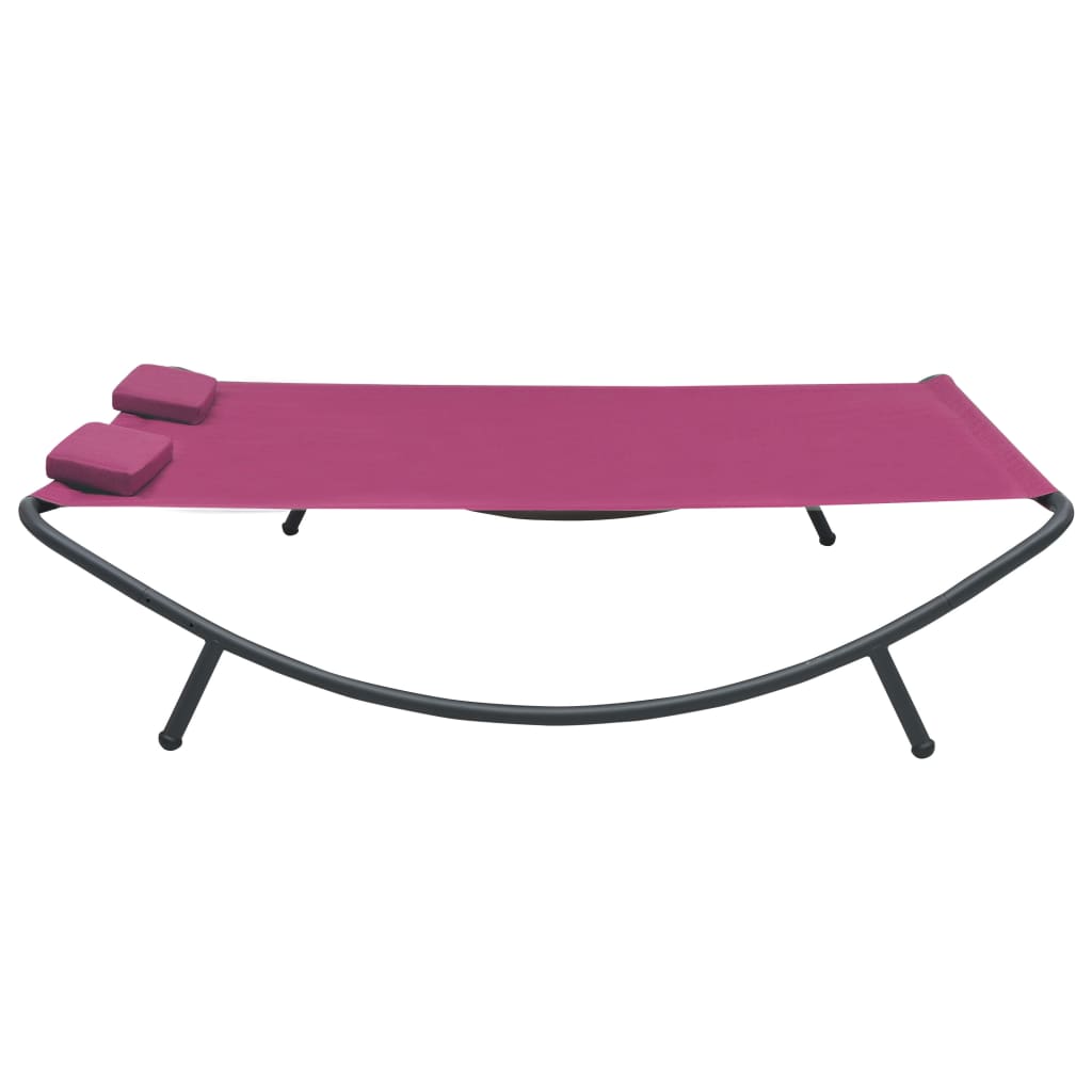 Outdoor rest bed pink fabric