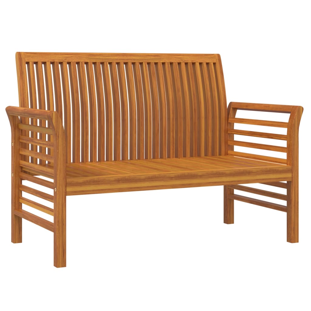 Salon de jardin avec coussins blanc crème 2 pcs Bois massif