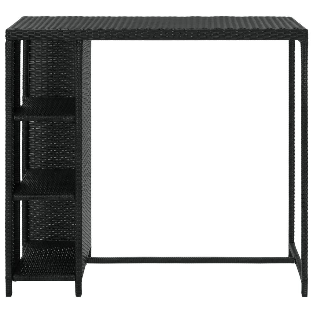 Bar table with black storage 120x60x110 cm braided resin