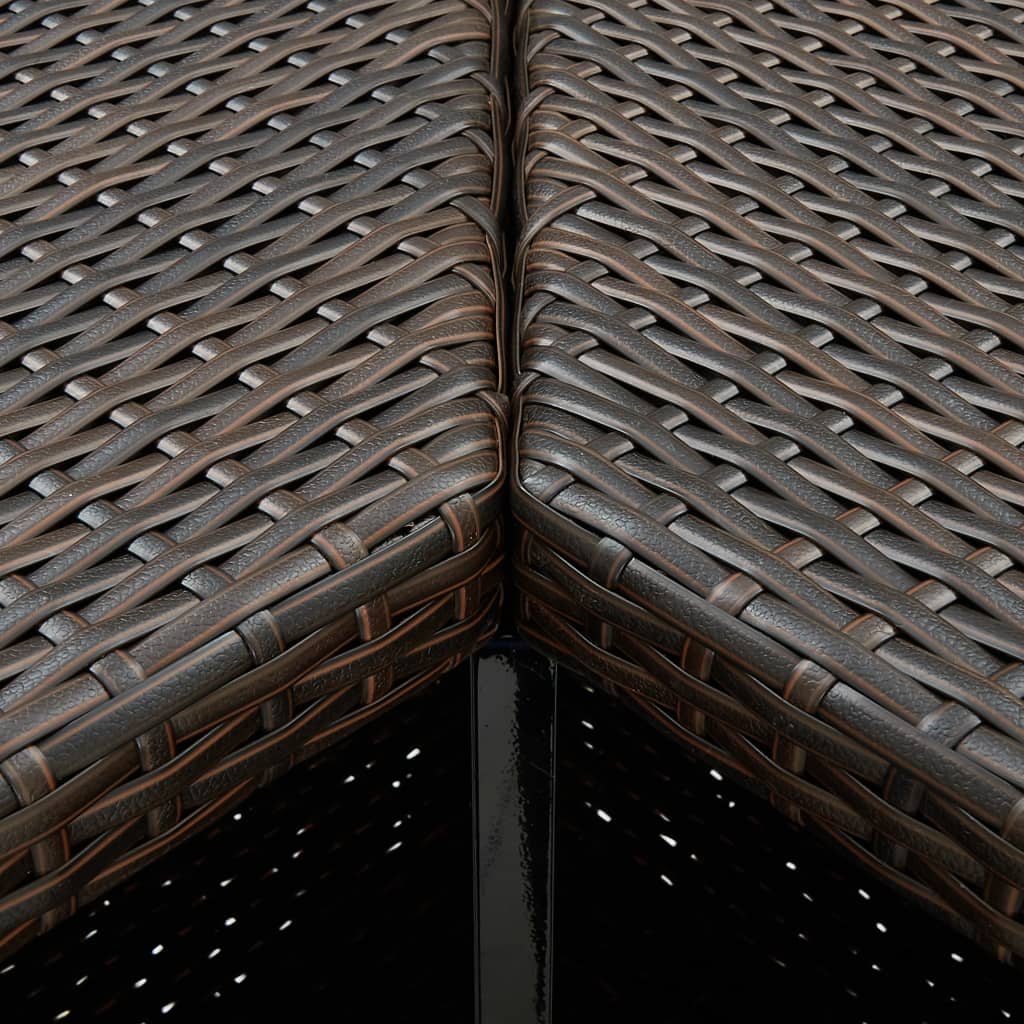 Tavolino da bar angolare Marrone 100x50x105 cm Vimini in resina