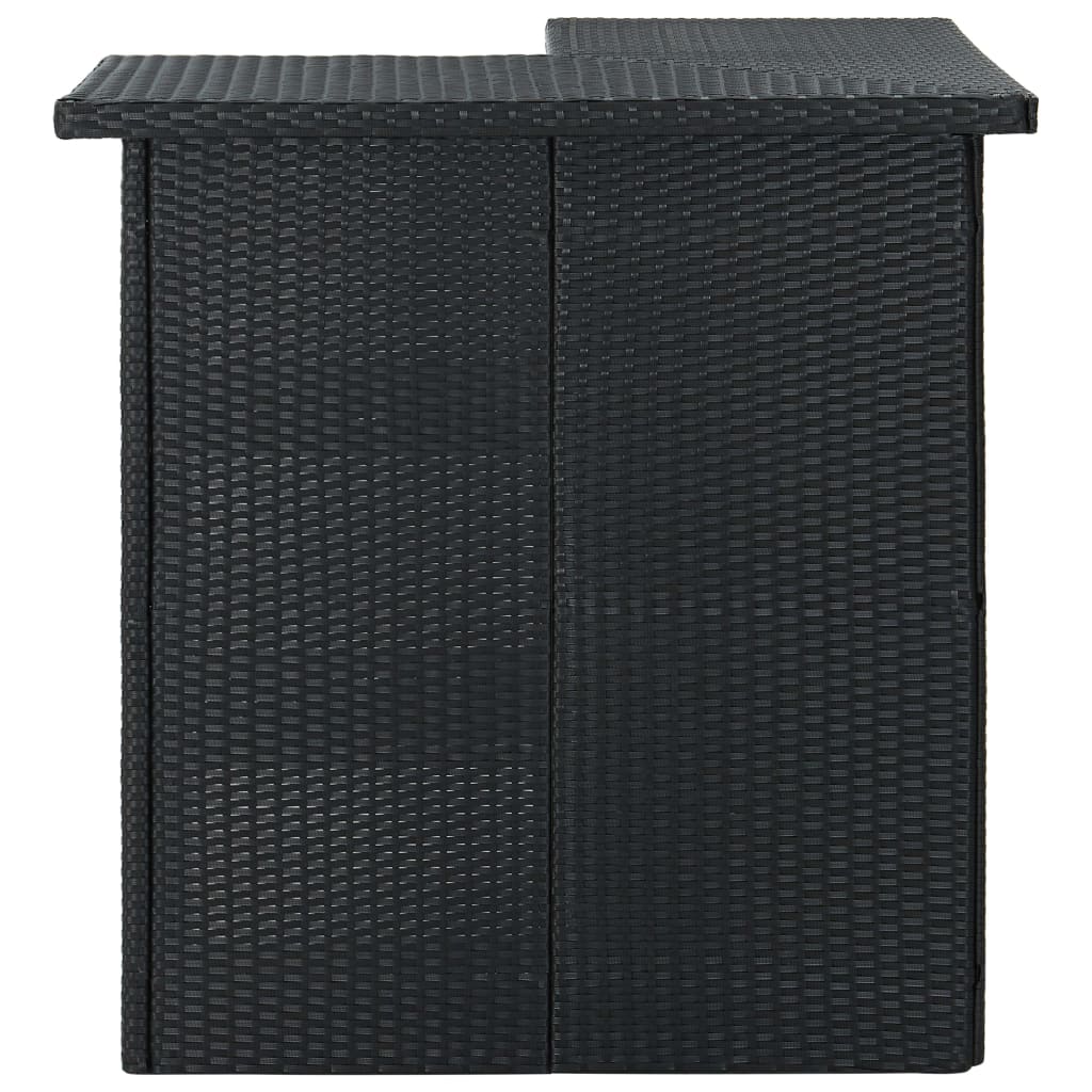 Black bar angle table 100x50x105 cm braided resin