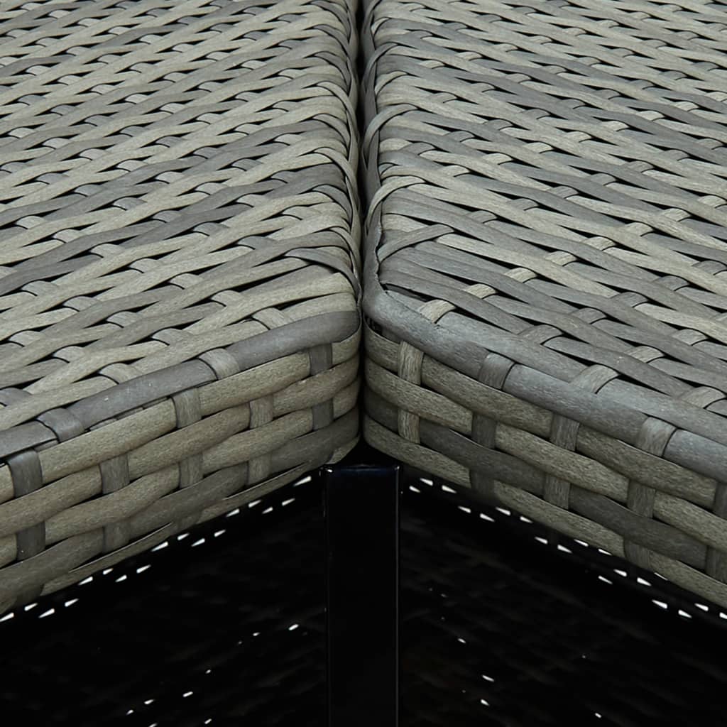 Gray bar corner 100x50x105 cm braided resin